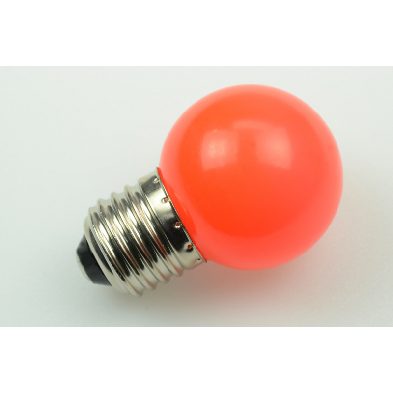 LED-Schraubsockellampe E27 630nm rot 45 Lumen IP44 Hochvolt -kompatibel