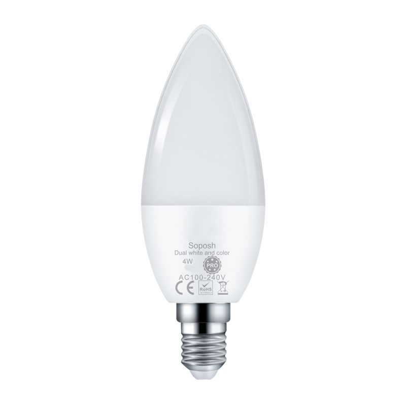 LED-Schraubsockellampe E14 2200-6500K RGB kalt- neutral- warmweiss 300 Lumen IP20 Hochvolt -kompatibel